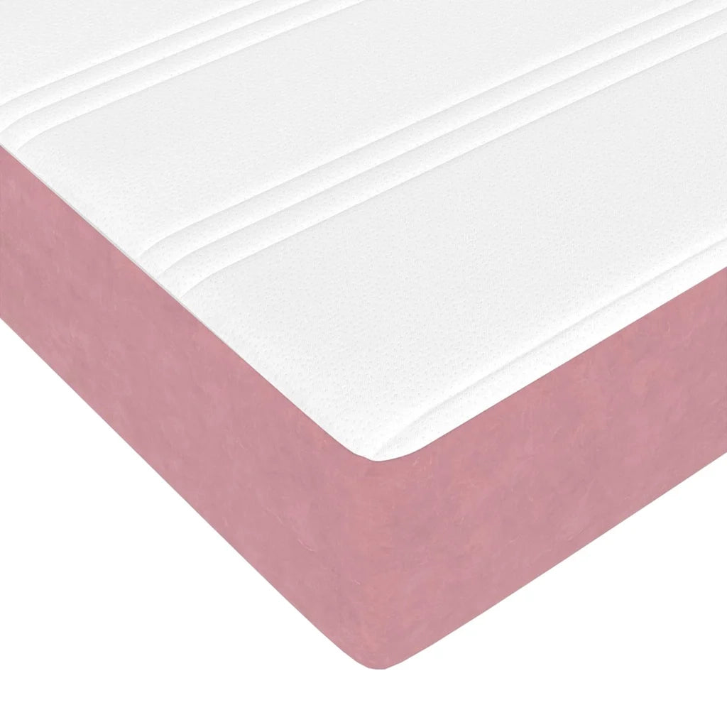 Letto singolo | Letto per adulti | Struttura del letto con materasso Rosa 100 x 200 cm Tessuto