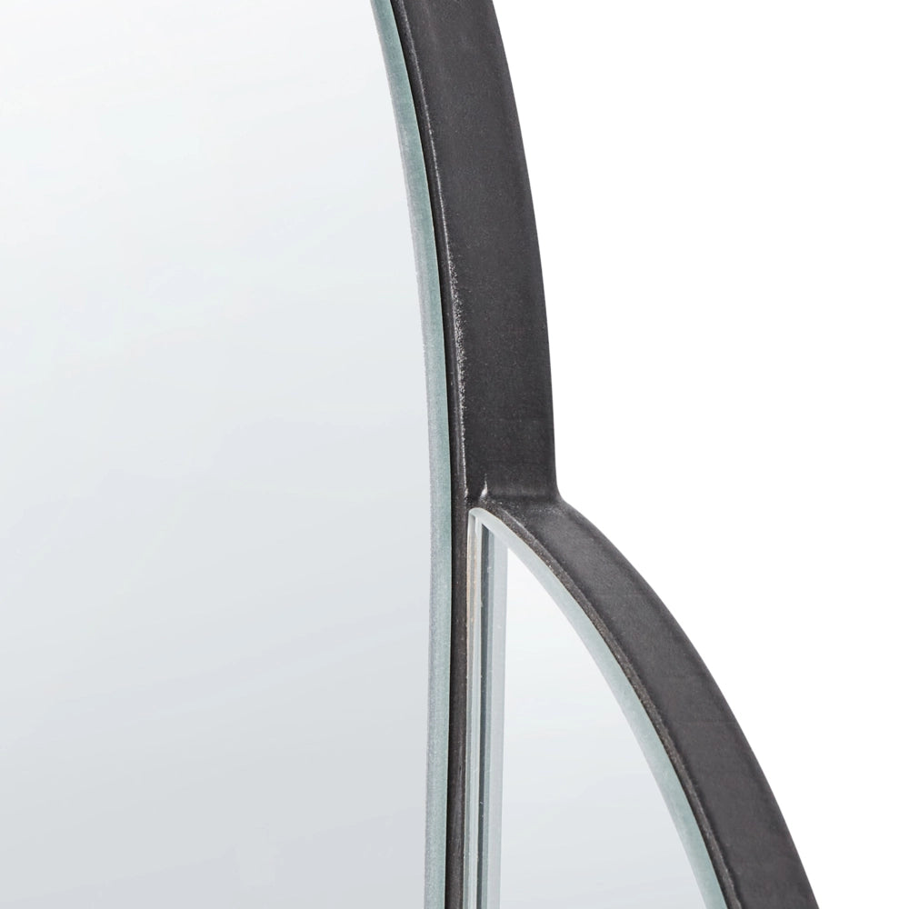 Specchio da parete di forma irregolare con ganci in vetro e MDF argento e blu stile moderno