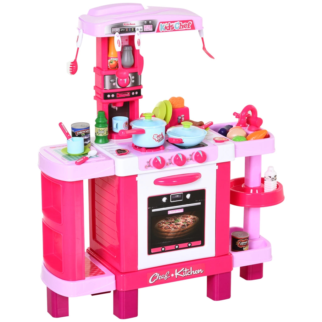 Cucina Giocattolo con Luci e Suoni ¨C Xylo ¨C Rosa 78x29x87 cm con 38 Accessori