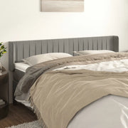 Testiera ad Orecchio-Testata con Orecchie Grigio Chiaro 203x16x78/88 cm in Velluto 589377