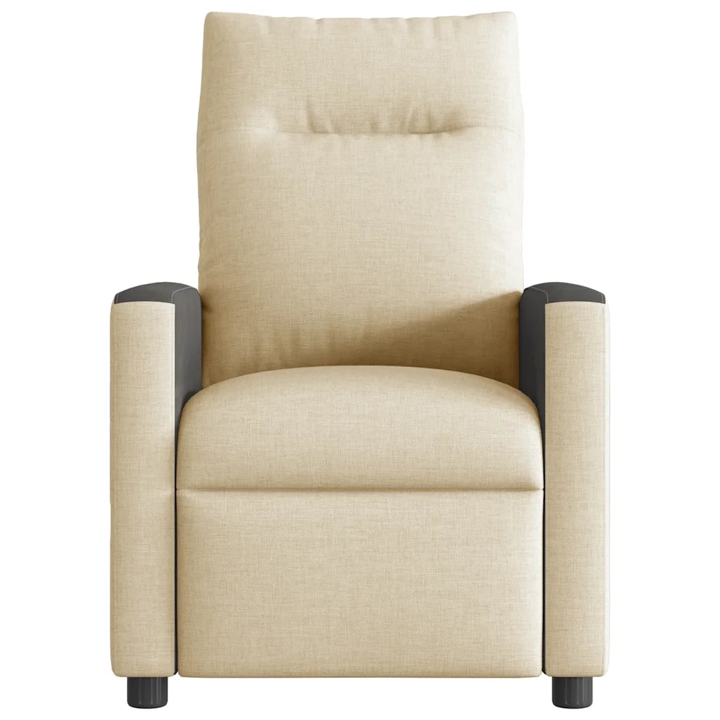 Poltrona Reclinabile Massaggiante Elettrica Crema in Tessuto 3324049