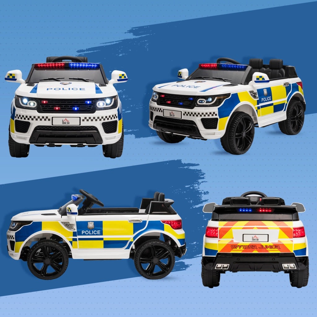 Auto Bambini Polizia Elettrica ¨C Minimal ¨C Bianco 110x68x52cm