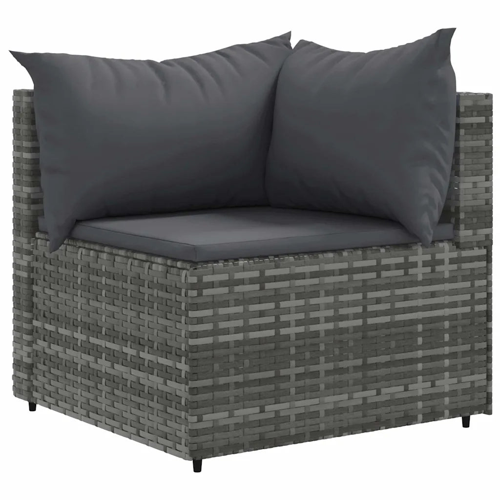 Set Divani da Giardino 5 pz con Cuscini in Polyrattan Grigio 3308154
