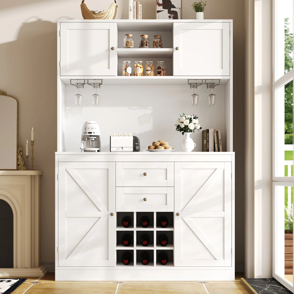 Credenza Buffet con Ripiani, Ante e Cassetti ¨C Xylo ¨C Bianco, Legno
