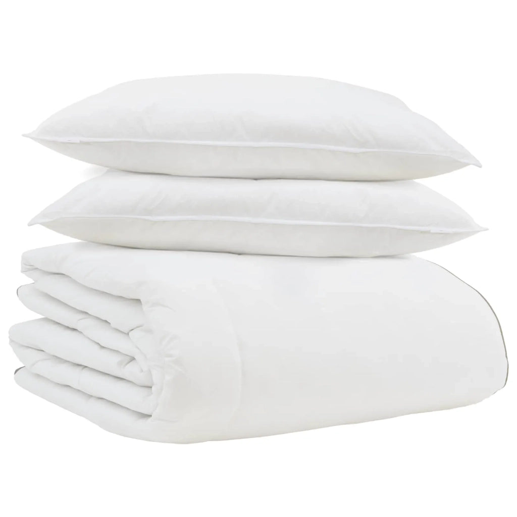 Piumone | Duvet Invernale con cuscino 3 pz Bianco Piuma d'anatra