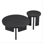 TAVOLO da caffè rotondo Set da 2 pezzi in MDF nero