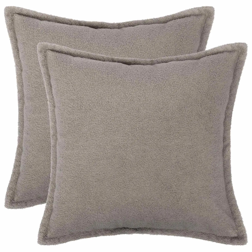 Federa 2 pcs HOUTEN Grigio Chiaro 80 x 80 cm Bouclé 921663