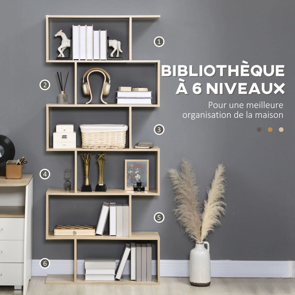 Libreria Scaffale Design Moderno ¨C Minimal ¨C Rovere Chiaro 80x23x192