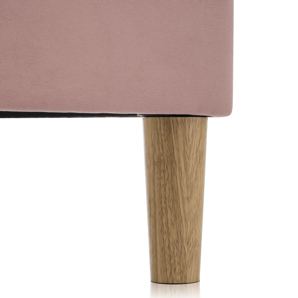 Letto singolo LED – 90x190 cm – testiera regolabile rete – velluto rosa
