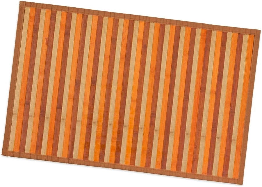 Tappeto Bamboo Legno 30x43 cm Stuoia Cucina Degradè Tovaglietta Colazione Retro Antiscivolo Beige