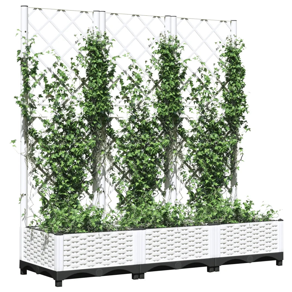 Fioriera da Giardino con Graticcio Bianco 120x40x121,5 cm PPcod mxl 119035
