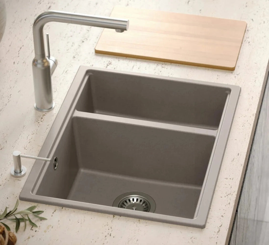 Lavello In Granito Logan 150 Beige Tappo oro