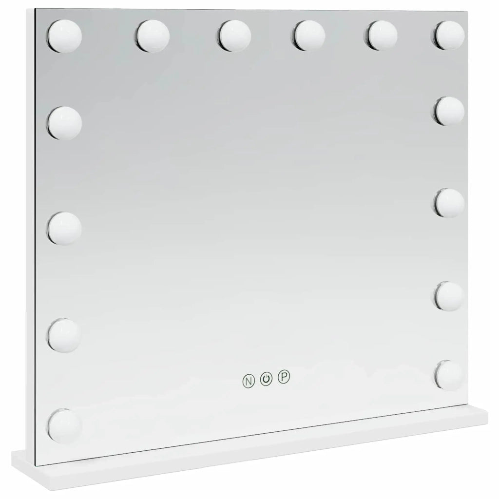 Specchio LED da Vanit¨¤ Bianco 50 x 10 x 44 cm Vetro e acciaio