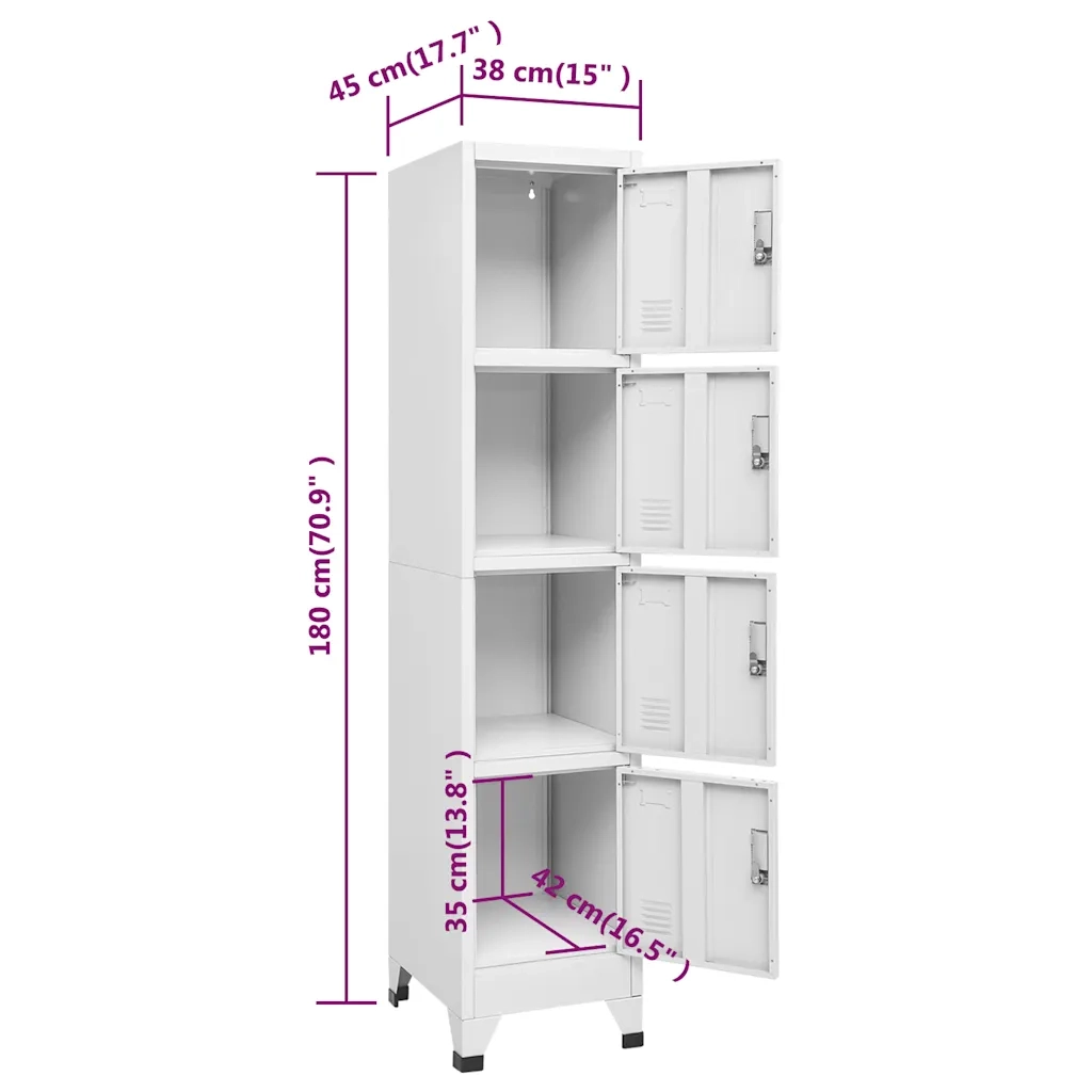 Armadietto a Chiave a 4 Scomparti 38x45x180 cm   cod mxl 53721