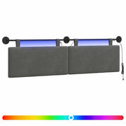Testiera | Testata sospesa Con luce LED Grigio Scuro Tessuto in Cords