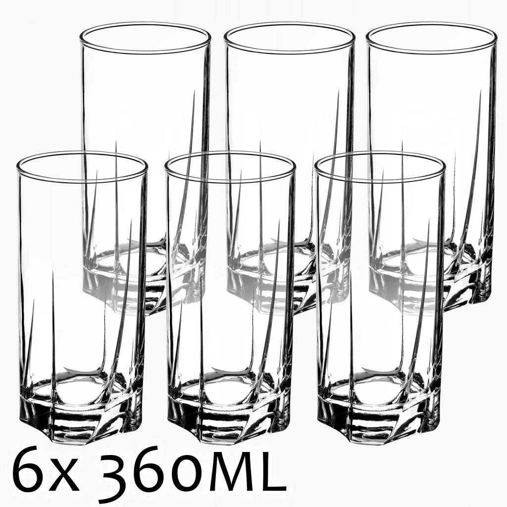 Bicchieri KADAX per bevande e succhi di frutta, set da 6 bicchieri alti, 380 ml