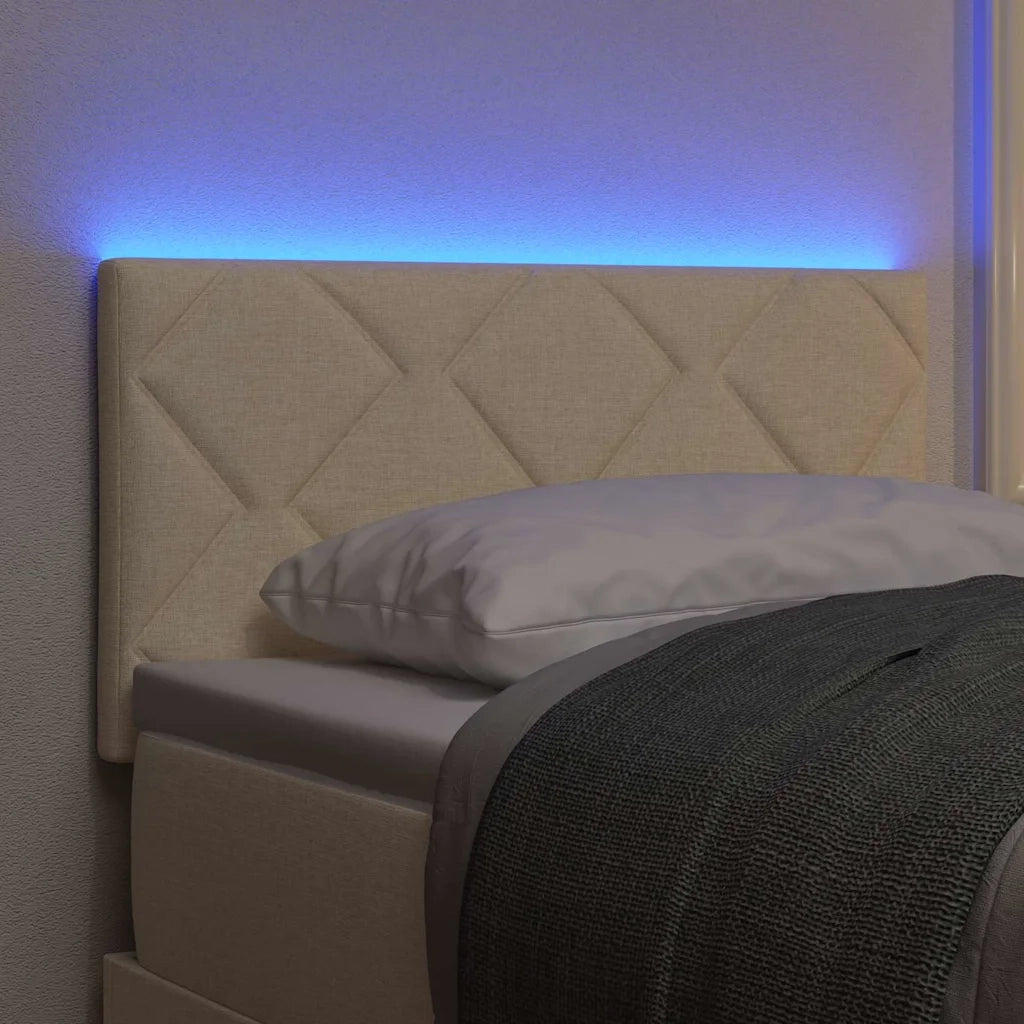 Testiera | Testata LED Crema 80 cm Tessuto