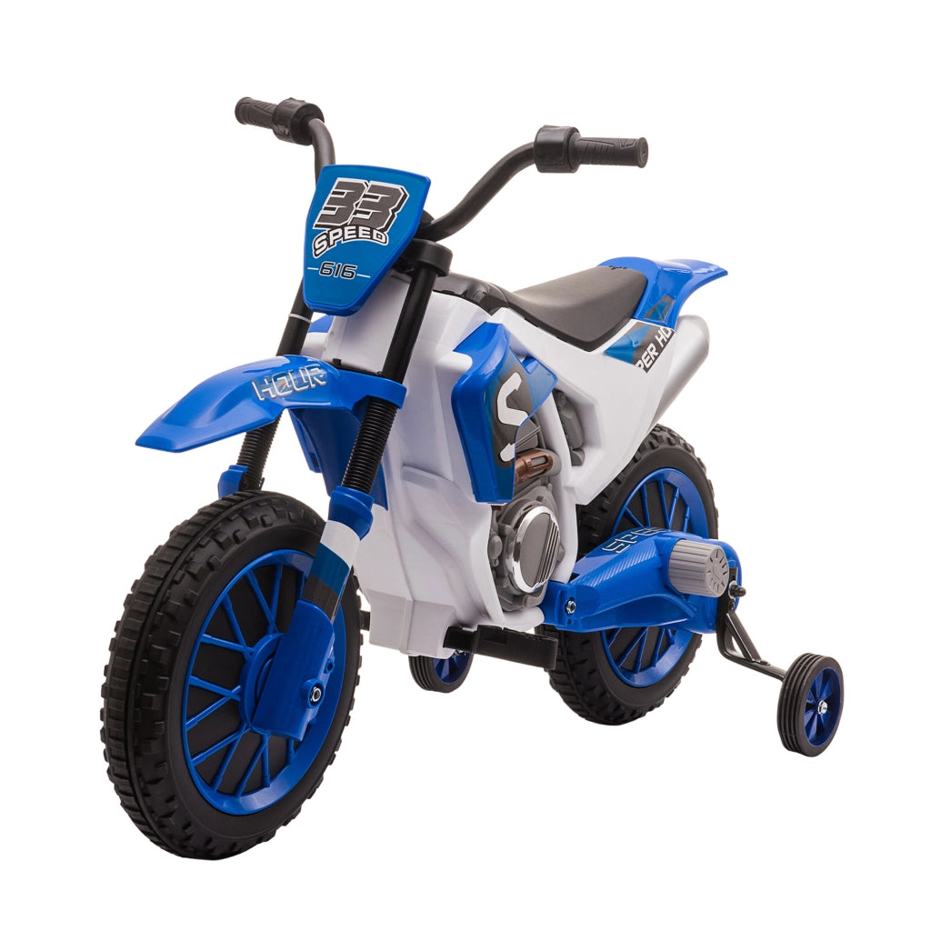 Moto Elettrica Cross per Bambini 3-5 Anni ¨C Xylo ¨C Batteria 12V, Blu, 106.5x51.5x68cm