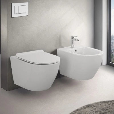 Copriwater serie Tokyo bianco con chiusura soft close e sgancio rapido