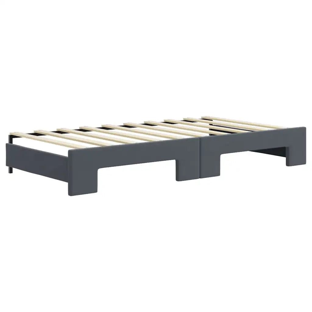 Divano letto | Sof¨¤ letto | Letto singolo Estraibile Cassetti Grigio Scuro 90x190cm Velluto