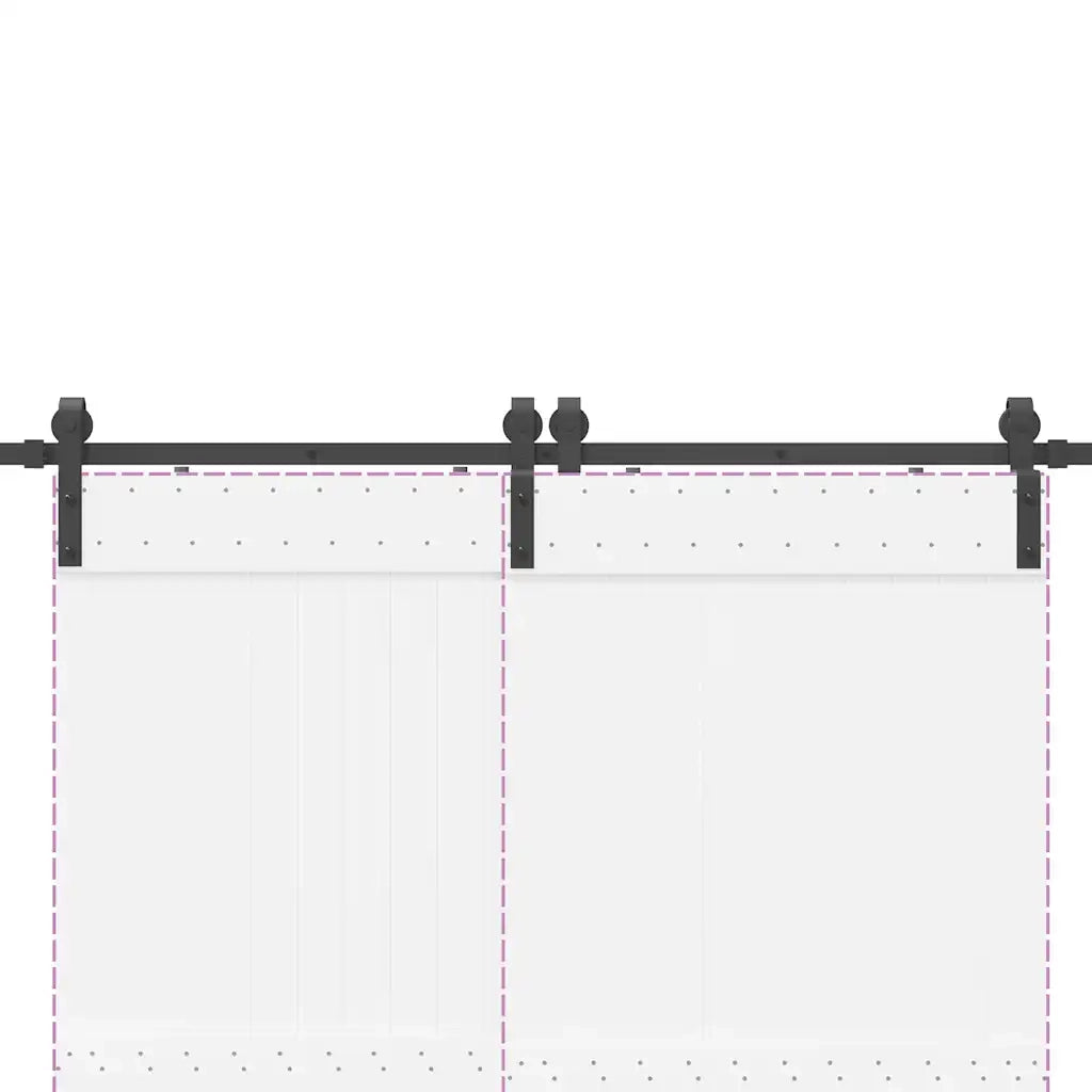 Kit di Binari per Porte Scorrevoli 200 cm Acciaio Nero CFW3958058