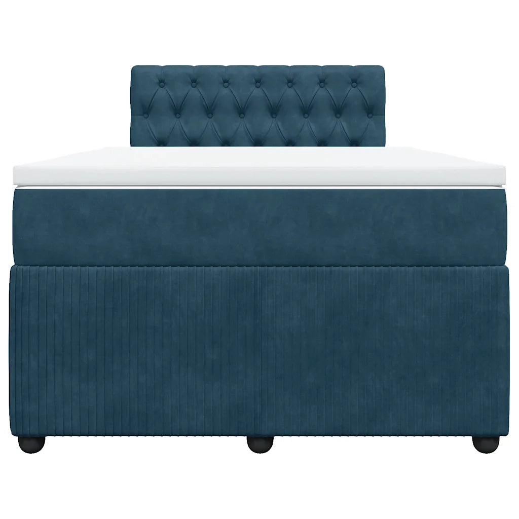 Giroletto a Molle con Materasso Blu 120x200 cm in Velluto