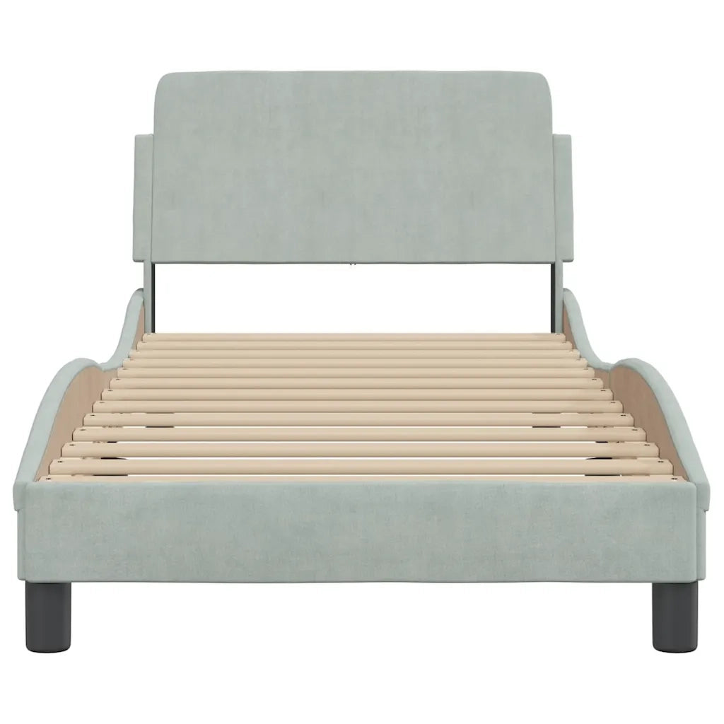 Struttura letto Dover Grigio Chiaro 90x190 cm in Velluto 373320