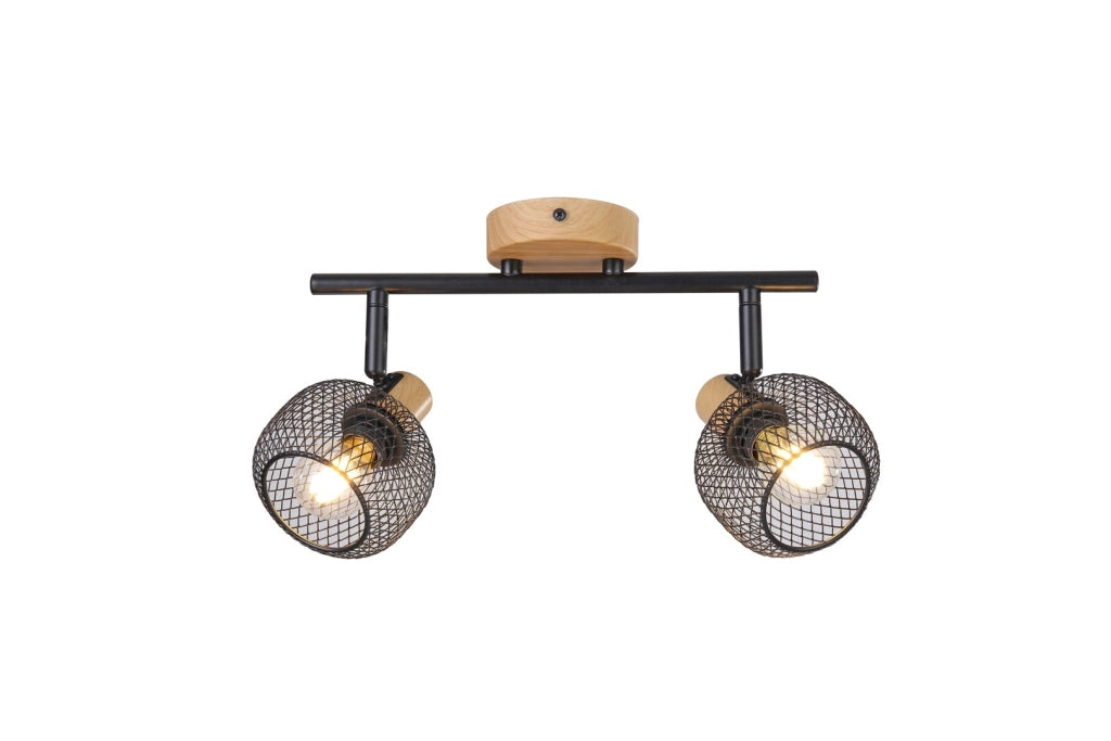 Faretto parete/soffitto faggio nero E14x2 Rabalux 3128