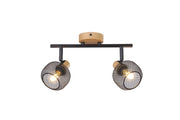 Faretto parete/soffitto faggio nero E14x2 Rabalux 3128
