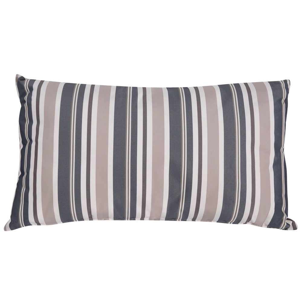 Set di 2 cuscini da giardino a righe tessuto 40 x 70 cm resistente all'acqua sfoderabile