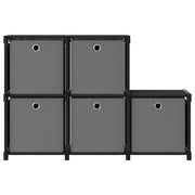 Mobile con 5 Scatole a Cubo Nero 103x30x72,5 cm in Tessuto CFW4899349