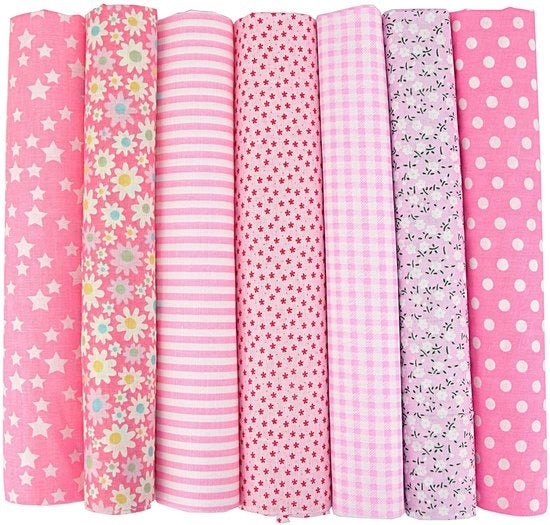 Set di 7 pezzi di stoffa patchwork in cotone per progetti creativi