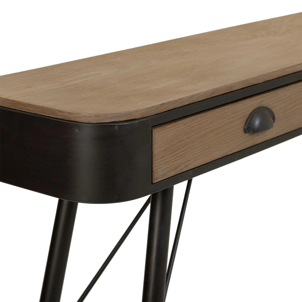 Console in legno e metallo marrone 120x32x80,5