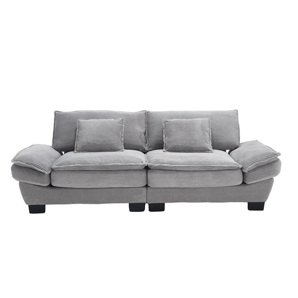 Divano letto doppio - Xylo - Con molle, cuscino incluso, grigio chiaro