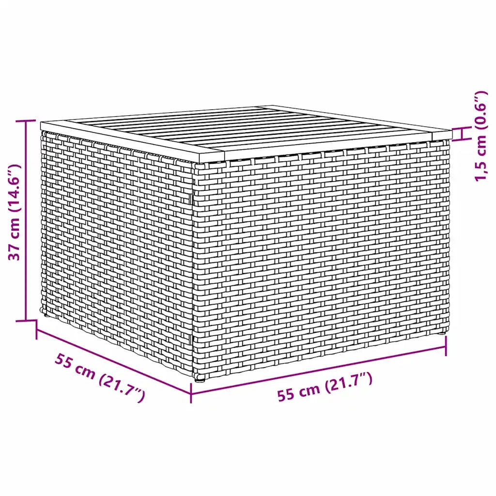 Set Divano da Giardino con cuscino 9 pcs Nero polyrattan 3347845