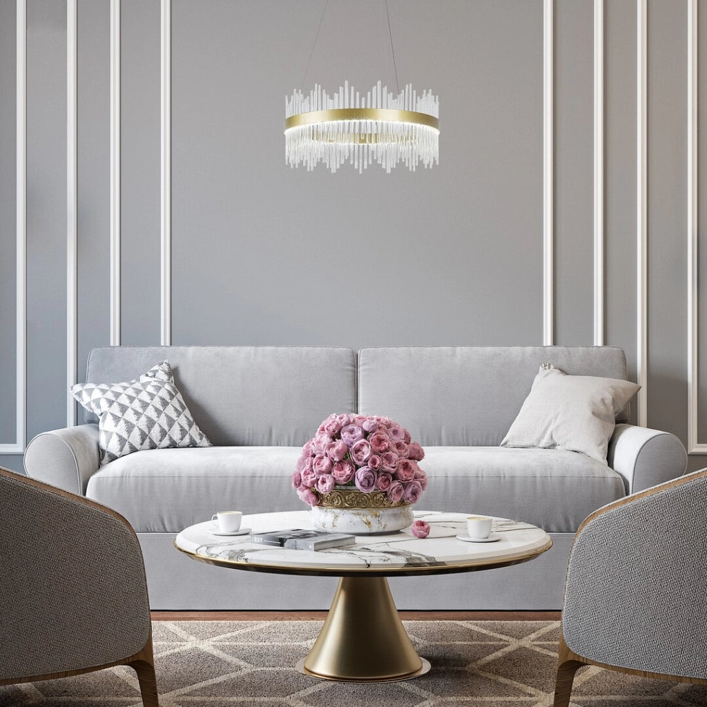 Lampada sospensione Rabalux Mabel LED 36W Ø58 oro vetro