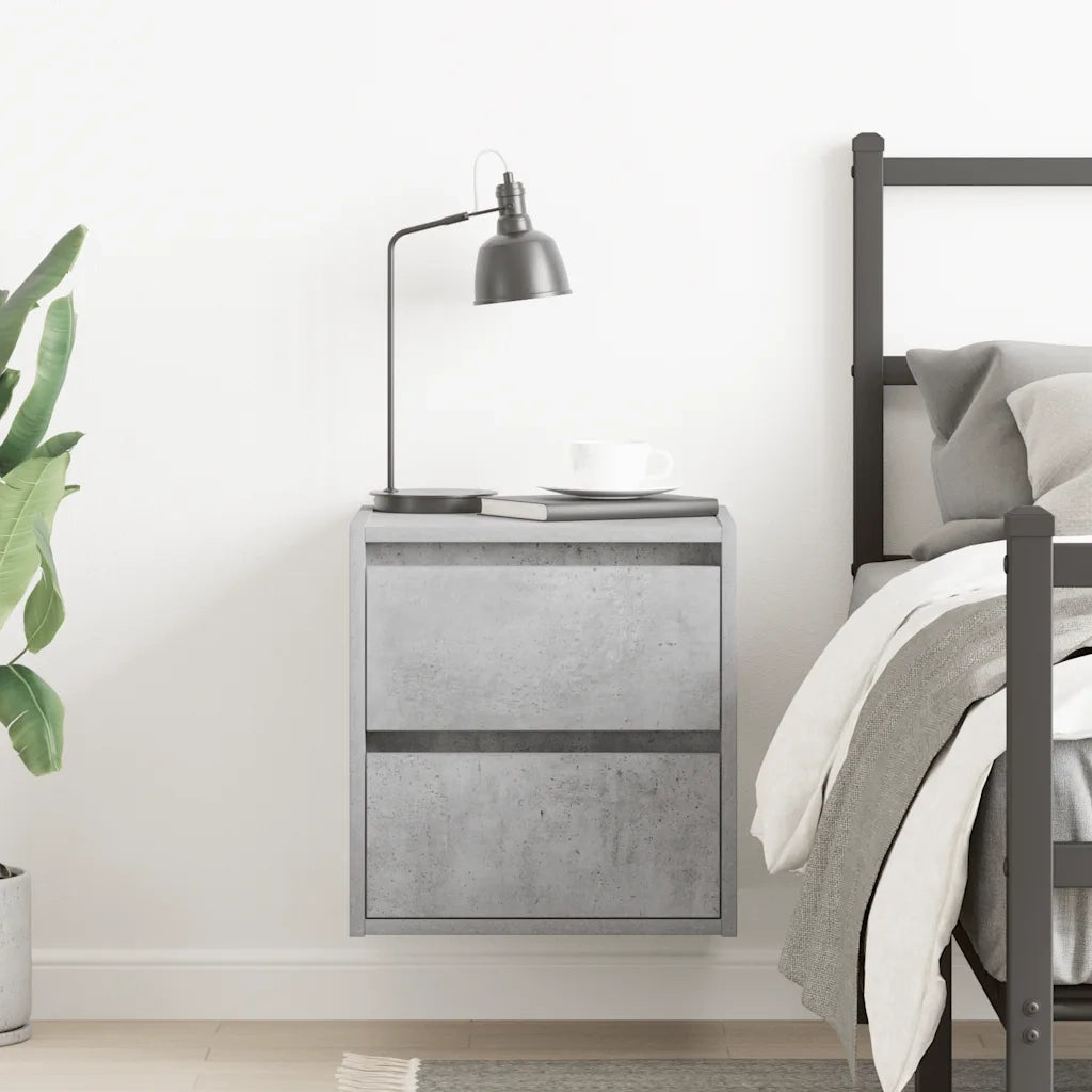 Comodino a Muro Grigio Cemento 38x34x40 cm 861253