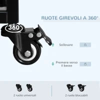Gabbia Box per Cani Cuccioli da Interno Esterno con Rotelle 92×62×75cm