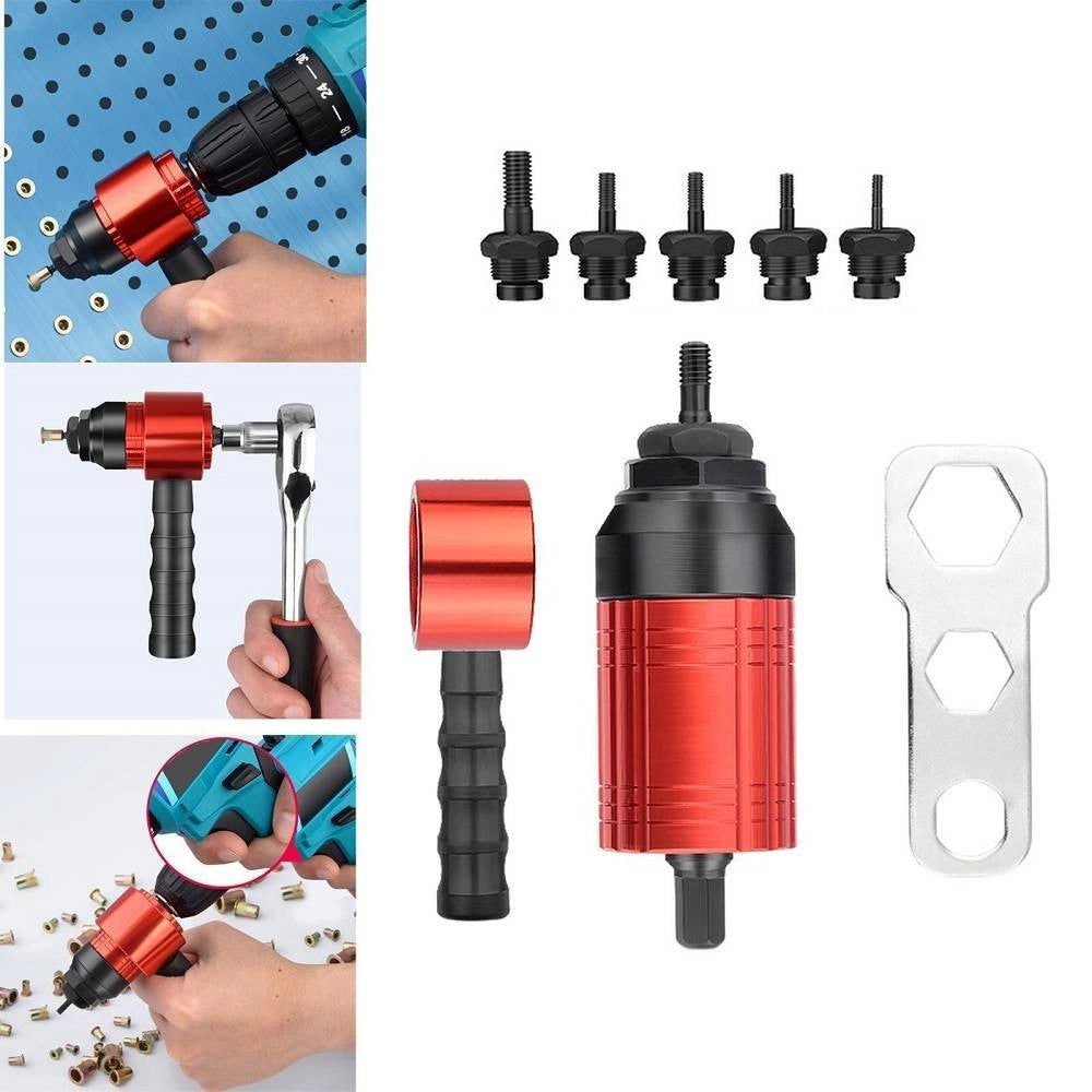 Trade Shop - Adattatore Per Rivetti Elettrici Per Trapano A Batteria M3 M4 M5 M6 M8 Utensili -