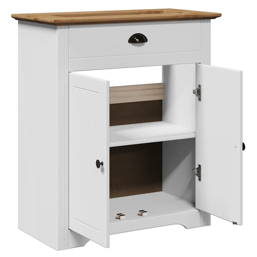 Mobile Lavabo da Bagno BODO Bianco e Marrone 70x35x80 cm 4016864
