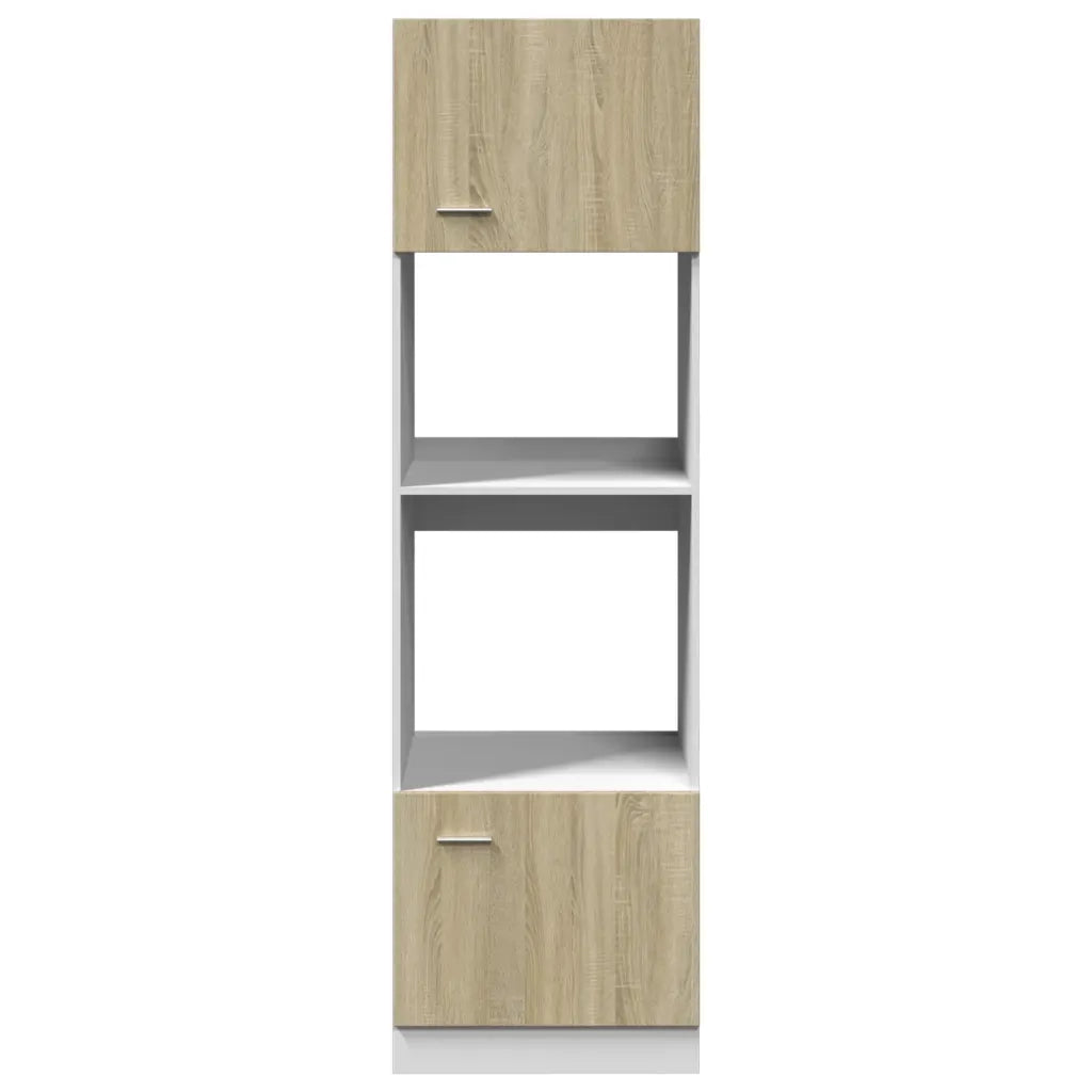 Pensile da cucina | Mobile per Microonde ¡°Lyon¡± Rovere Sonoma 60x57x207 cm