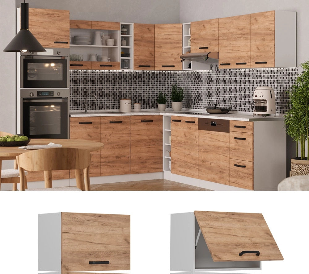 Pensile da cucina R-Line Rovere dorato/Bianco 60 cm Piatto Vicco
