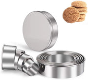 Set a forma a biscotto rotondo in acciaio inossidabile, biscottiera rotonda per forno, forma a donut per la preparazione di biscotti, 12 pezzi