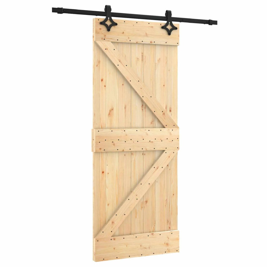 Porta scorrevole Naturale e Nero 85 x 210 cm 3445045