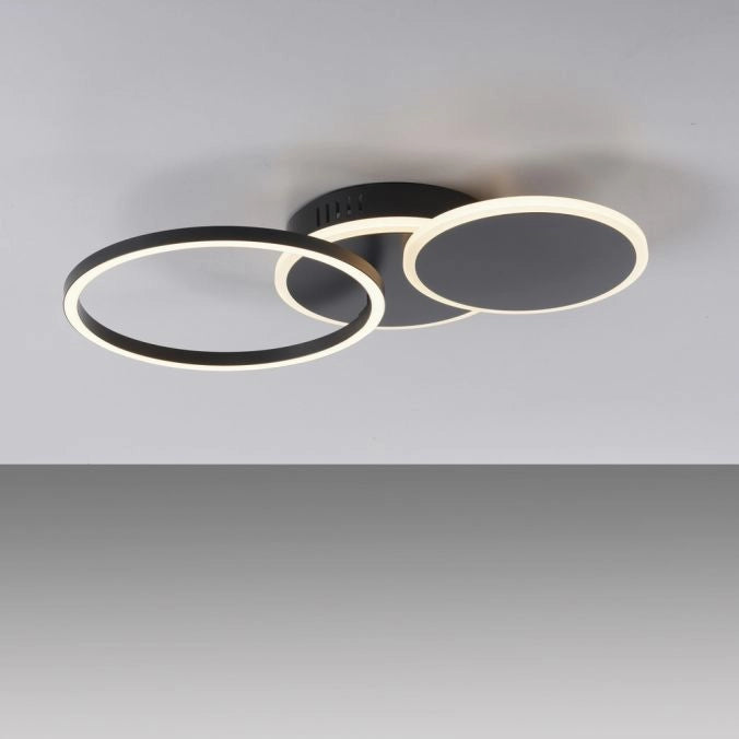 Plafoniera LED Leuchten Direkt Sevent nera 25,5W 3000K