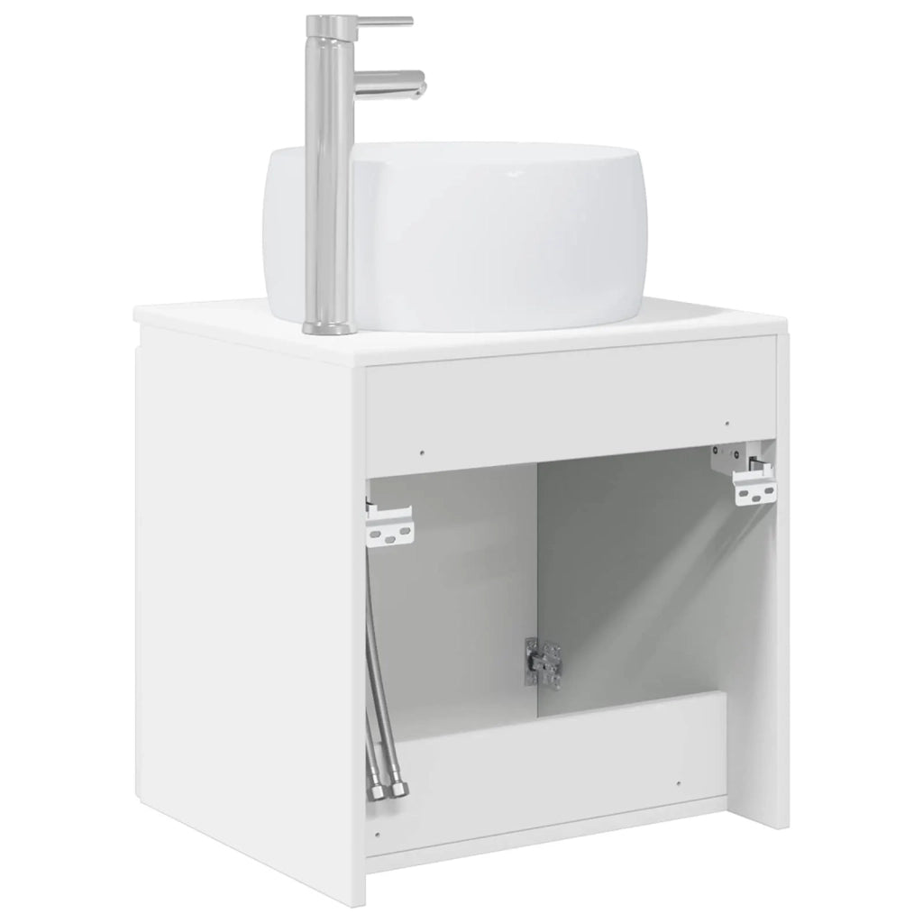 Mobile Lavabo | Armadio Lavabo da Parete Bianco Lucido 49,5 x 44,5 x 66 cm