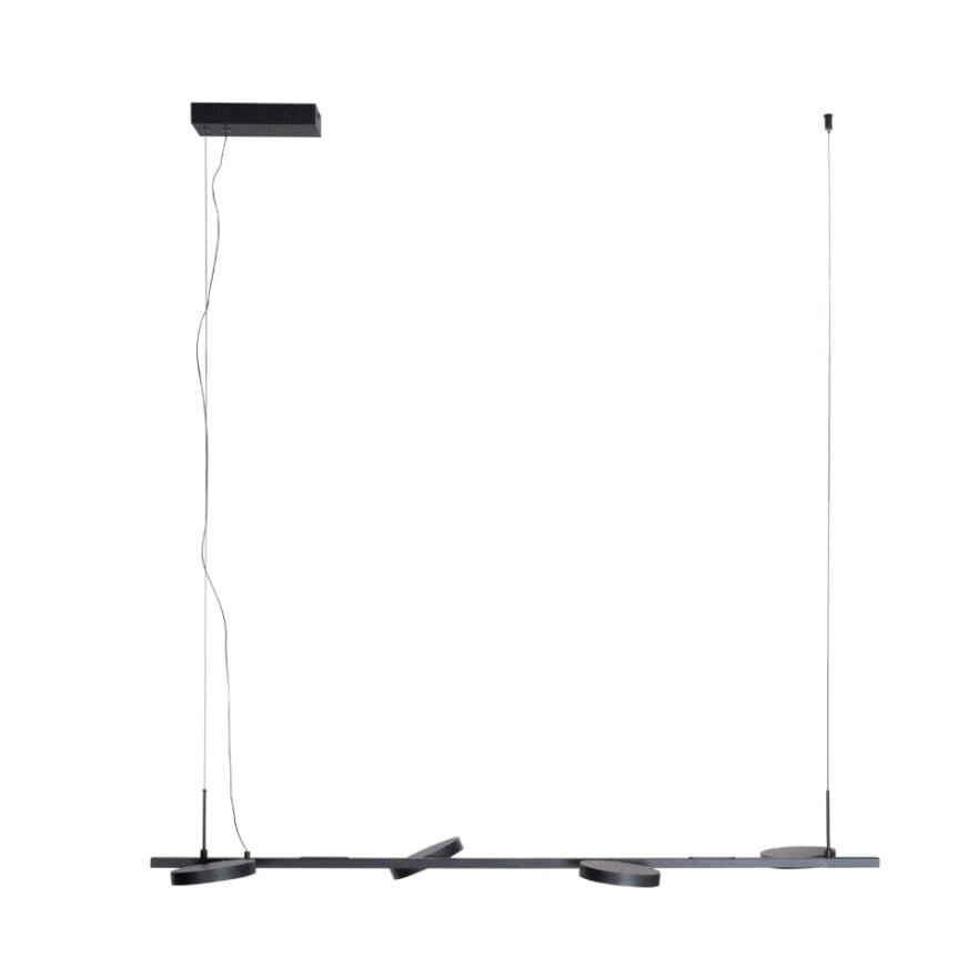 Lampada a sospensione nera 4 anelli LED 32W Maxlight