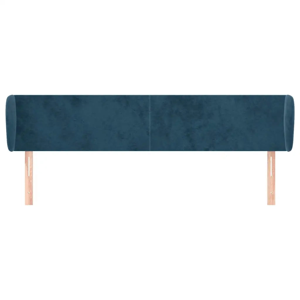 Testiera ad Orecchio-Testata con Orecchie Blu Scuro 203x23x78/88 cm in Velluto 713949