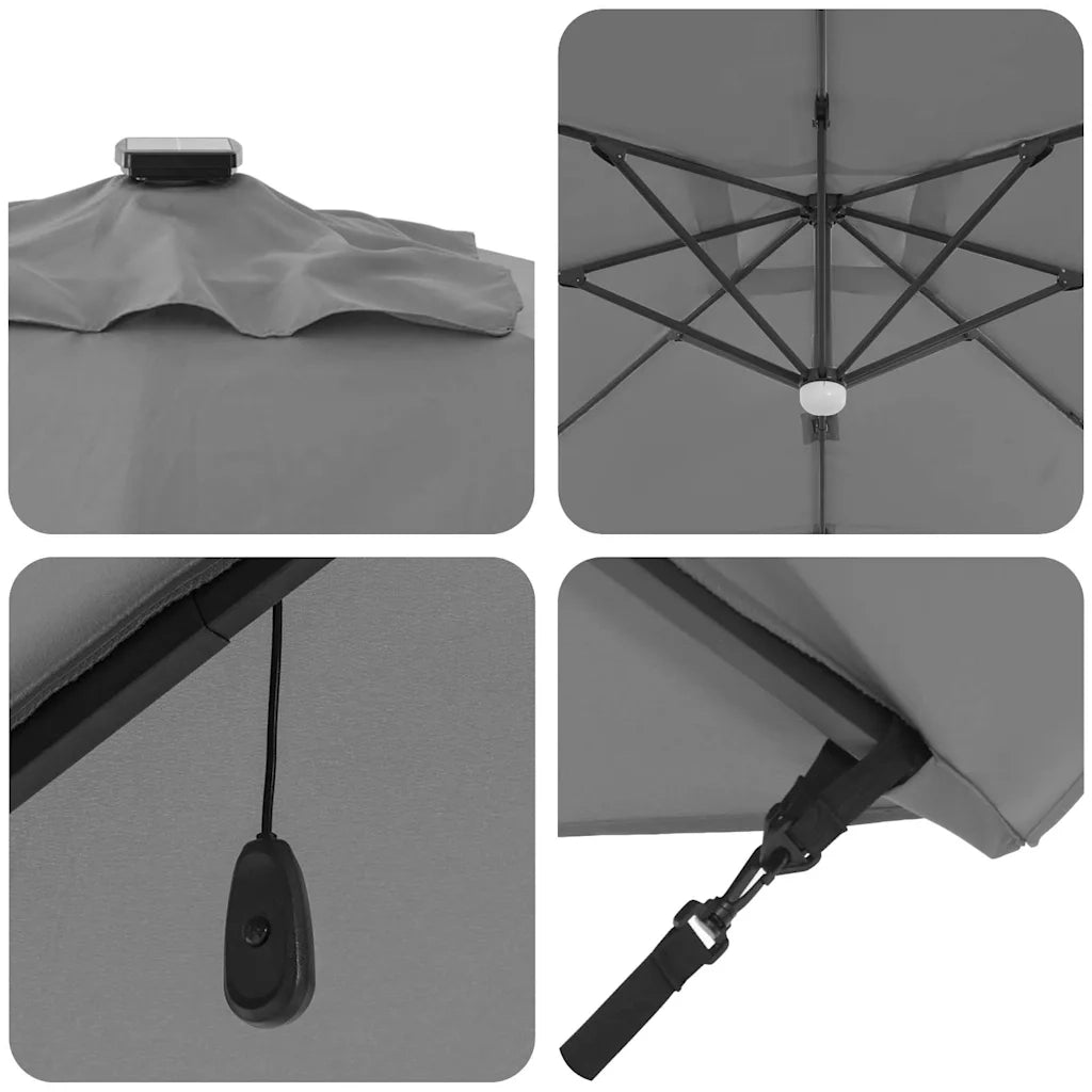 Ombrello | Parasolne Antracite 351 x 250 x 253 cm Poliestere e Alluminio