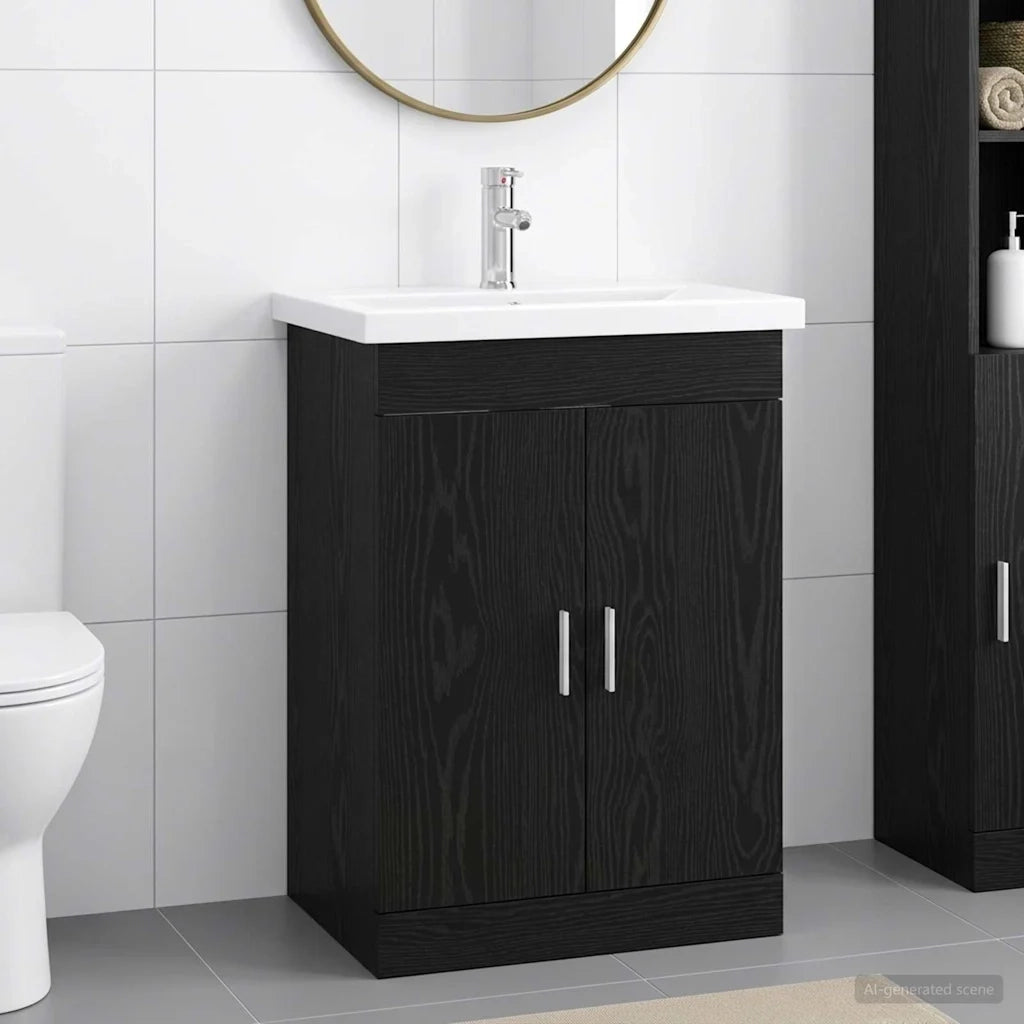 Set di mobili per il bagno Rovere Nero 61 x 40 x 84,5 cm 3404351